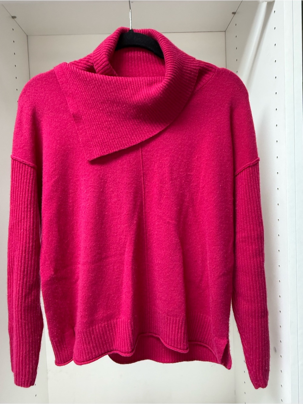 Women's Fuchsia Funnel Neck Sweater